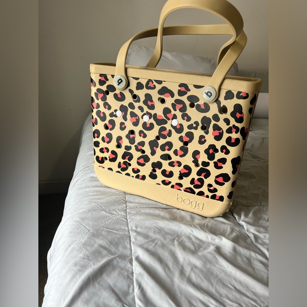 Beige Leopard Print big bag